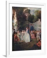 'A Fete Champetre', (Pastoral Gathering), 18th century, (1910)-Jean-Antoine Watteau-Framed Giclee Print