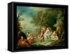 A Fete Champetre-Jean-Baptiste Pater-Framed Stretched Canvas