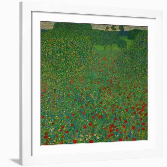 A Field of Poppies, 1907-Gustav Klimt-Framed Giclee Print