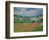 A field of poppies. Canvas.-Claude Monet-Framed Giclee Print