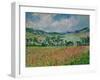 A field of poppies. Canvas.-Claude Monet-Framed Giclee Print