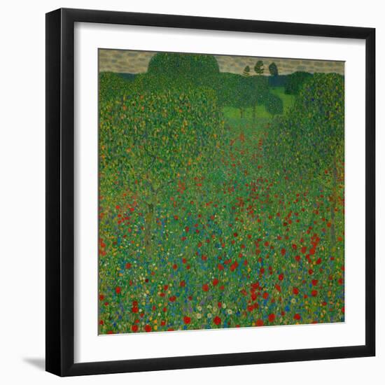 A field of poppies. Oil on canvas.-Gustav Klimt-Framed Giclee Print