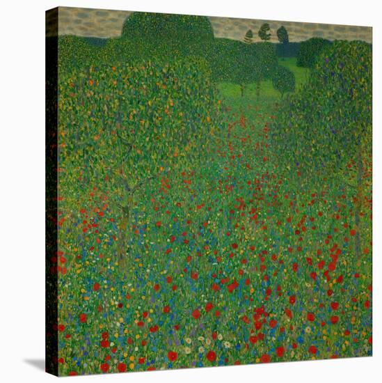 A field of poppies. Oil on canvas.-Gustav Klimt-Stretched Canvas