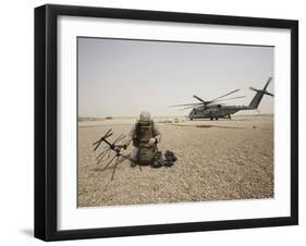 A Field Radio Operator Sets Up Satellite Communication-Stocktrek Images-Framed Photographic Print