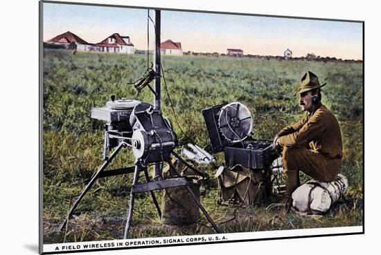 "A Field Wireless in Operation, Signal Corps, USA", 1916-null-Mounted Giclee Print