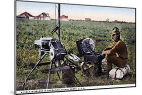 "A Field Wireless in Operation, Signal Corps, USA", 1916-null-Mounted Giclee Print