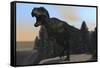 A Fierce Tyrannosaurus Rex Roaring-null-Framed Stretched Canvas