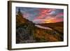 A Fiery Sunrise over Lake of the Clouds, Porcupine Mountains Sate Park. Michigan's Upper Peninsula-John McCormick-Framed Photographic Print