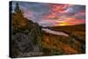 A Fiery Sunrise over Lake of the Clouds, Porcupine Mountains Sate Park. Michigan's Upper Peninsula-John McCormick-Stretched Canvas