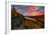 A Fiery Sunrise over Lake of the Clouds, Porcupine Mountains Sate Park. Michigan's Upper Peninsula-John McCormick-Framed Photographic Print