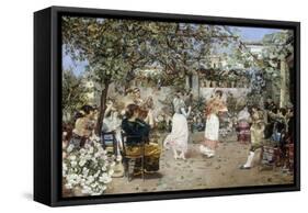 A Fiesta on a Sevillan Terrace, 1891-Jose Gallegos Y Arnosa-Framed Stretched Canvas