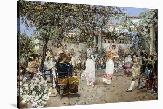 A Fiesta on a Sevillan Terrace, 1891-Jose Gallegos Y Arnosa-Stretched Canvas