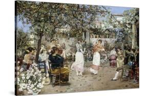 A Fiesta on a Sevillan Terrace, 1891-Jose Gallegos Y Arnosa-Stretched Canvas