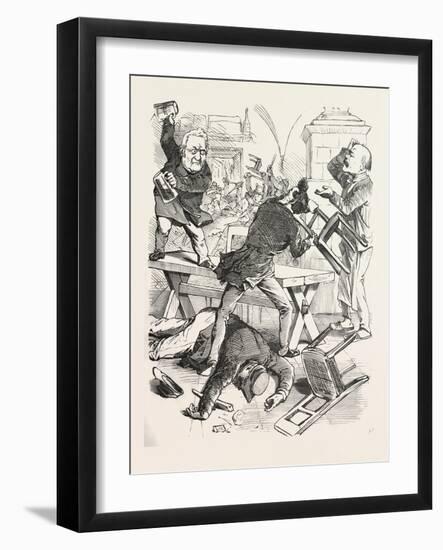 A Fight after a Glass of Beer-null-Framed Giclee Print