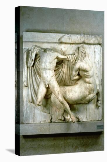 A Fight Between a Human Lapith and a Centaur, Metope from the Parthenon, C440 Bc-null-Stretched Canvas