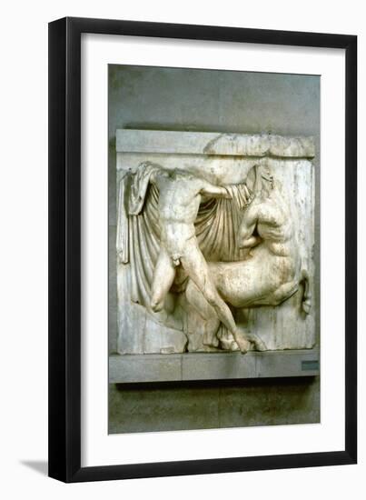 A Fight Between a Human Lapith and a Centaur, Metope from the Parthenon, C440 Bc-null-Framed Photographic Print