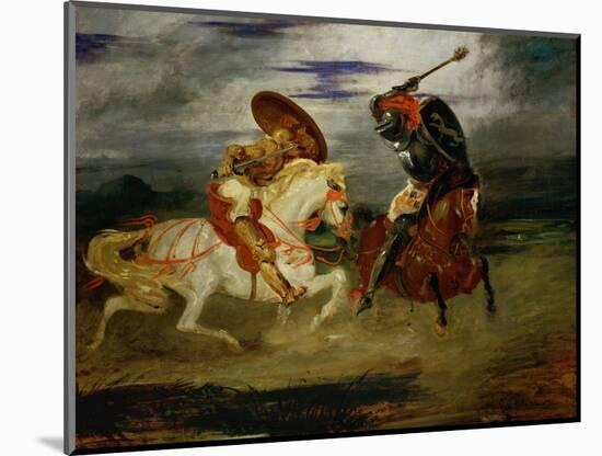 A Fight Between Knights-Eugene Delacroix-Mounted Giclee Print