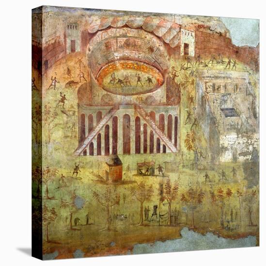 A Fight in the Amphitheatre, 59 Ad, Battle Between Citizens of Pompeii and Neceria-null-Stretched Canvas