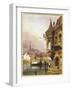 A Figure Beside a Building, Ghent, with Barges on the River Leye Beyond, 1833-Thomas Shotter Boys-Framed Giclee Print