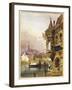 A Figure Beside a Building, Ghent, with Barges on the River Leye Beyond, 1833-Thomas Shotter Boys-Framed Giclee Print