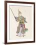 A Figure Brandishing Swords-null-Framed Giclee Print