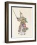 A Figure Brandishing Swords-null-Framed Giclee Print