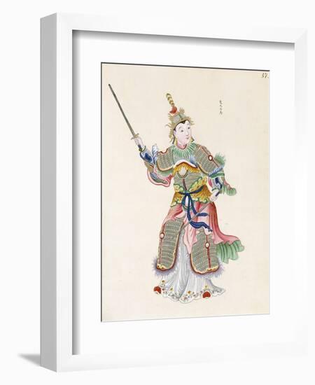 A Figure Brandishing Swords-null-Framed Giclee Print