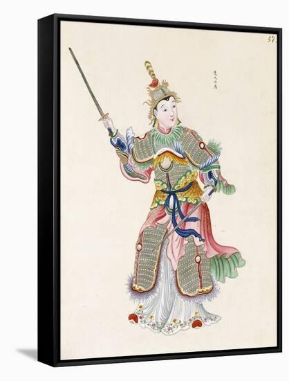 A Figure Brandishing Swords-null-Framed Stretched Canvas