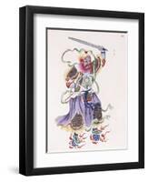 A Figure with a Red Beard Brandishing a Sword and Holding a Golden Circle-null-Framed Giclee Print