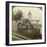 A Filipino Sawmill, Cebu, Philippines-Underwood & Underwood-Framed Photographic Print