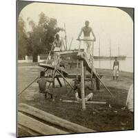 A Filipino Sawmill, Cebu, Philippines-Underwood & Underwood-Mounted Photographic Print