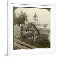 A Filipino Sawmill, Cebu, Philippines-Underwood & Underwood-Framed Photographic Print