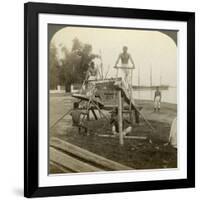 A Filipino Sawmill, Cebu, Philippines-Underwood & Underwood-Framed Photographic Print