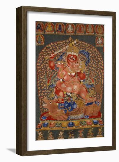 A Fine, and Rare and Important Large Imperial Embroidered Silk Thanka-null-Framed Giclee Print