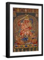 A Fine, and Rare and Important Large Imperial Embroidered Silk Thanka-null-Framed Giclee Print