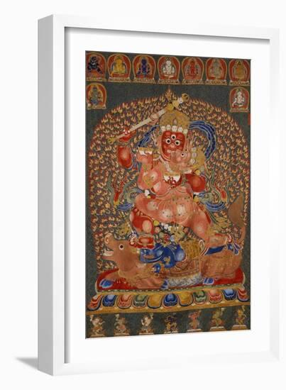 A Fine, and Rare and Important Large Imperial Embroidered Silk Thanka-null-Framed Giclee Print