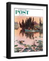 "A Fine Catch" Saturday Evening Post Cover, June 13, 1959-John Clymer-Framed Giclee Print