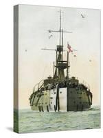 A Fine Forward View of the HMS Dreadnought - Pride of the British Fleet-null-Stretched Canvas