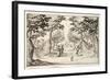 A Fine Lady and Gentleman Dancing in the Woods to a Lute, a Chateau in the Distance-Jacques Callot-Framed Giclee Print