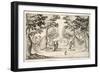 A Fine Lady and Gentleman Dancing in the Woods to a Lute, a Chateau in the Distance-Jacques Callot-Framed Giclee Print