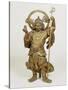 A Fine Large Wood Statue of Bishamon, Guardian of the North, 18th Century-null-Stretched Canvas