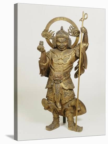 A Fine Large Wood Statue of Bishamon, Guardian of the North, 18th Century-null-Stretched Canvas