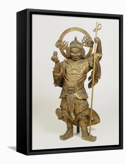 A Fine Large Wood Statue of Bishamon, Guardian of the North, 18th Century-null-Framed Stretched Canvas