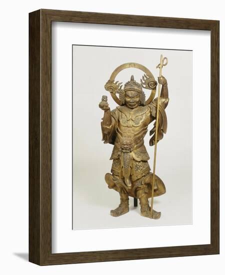 A Fine Large Wood Statue of Bishamon, Guardian of the North, 18th Century-null-Framed Giclee Print