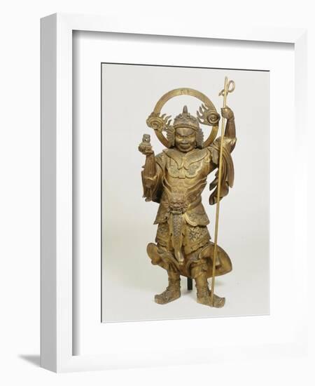 A Fine Large Wood Statue of Bishamon, Guardian of the North, 18th Century-null-Framed Giclee Print