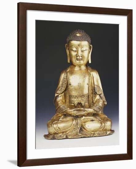 A Fine Ming Gilt-Bronze Buddha 16th Century-null-Framed Giclee Print