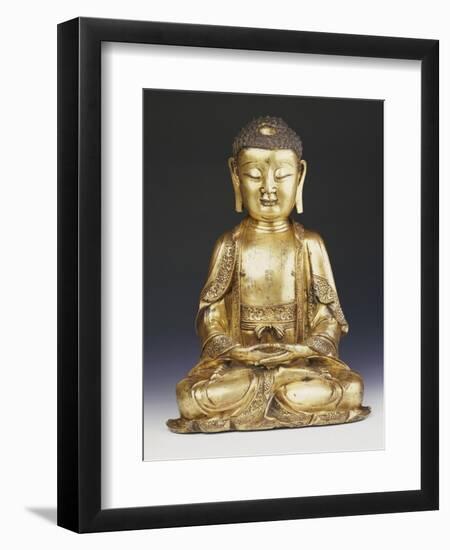A Fine Ming Gilt-Bronze Buddha 16th Century-null-Framed Giclee Print
