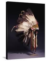 A Fine Sioux War Bonnet, Sewn with Twenty-Nine Eagle Feathers-null-Stretched Canvas