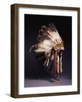 A Fine Sioux War Bonnet, Sewn with Twenty-Nine Eagle Feathers-null-Framed Giclee Print