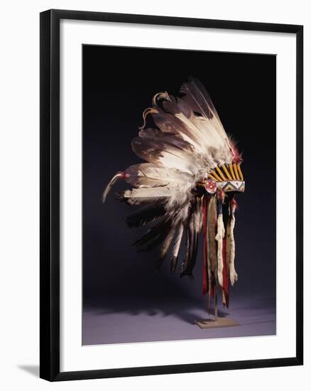 A Fine Sioux War Bonnet, Sewn with Twenty-Nine Eagle Feathers-null-Framed Giclee Print